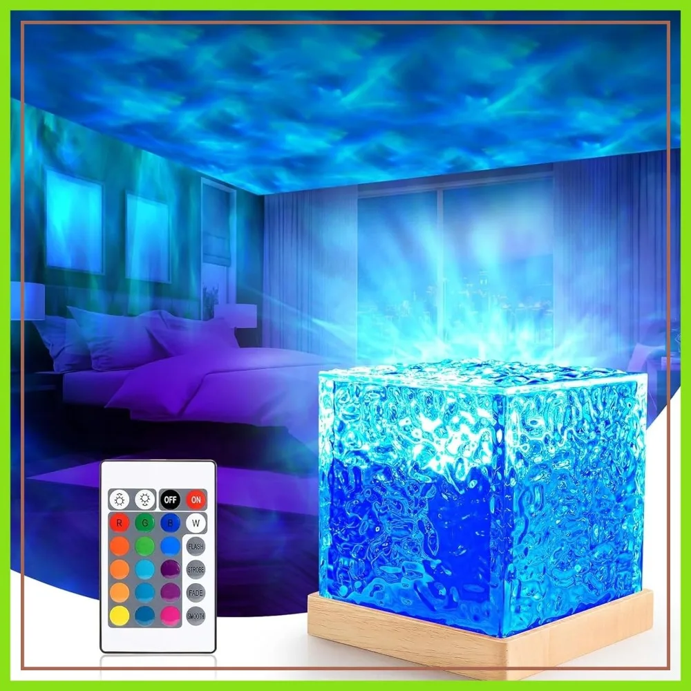 

Northern Lights Projector - Rotating Ocean Wave Lamp, 16 Colors Changing Water Wave Light with Remote for Bedroom, Party, Game Rooms