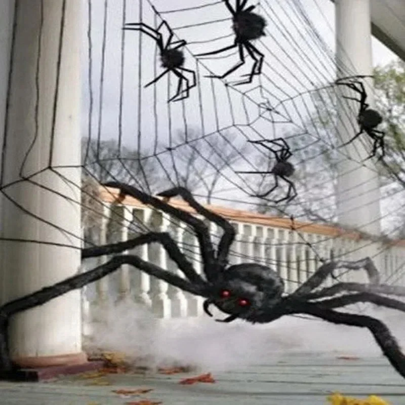 Halloween-Dekoration, schwarze Spinne, Horror-Elemente, Halloween-Dekoration, Heimdekoration, Party-Requisiten, riesige Spinne im Freien, Dekoration – Detail 8