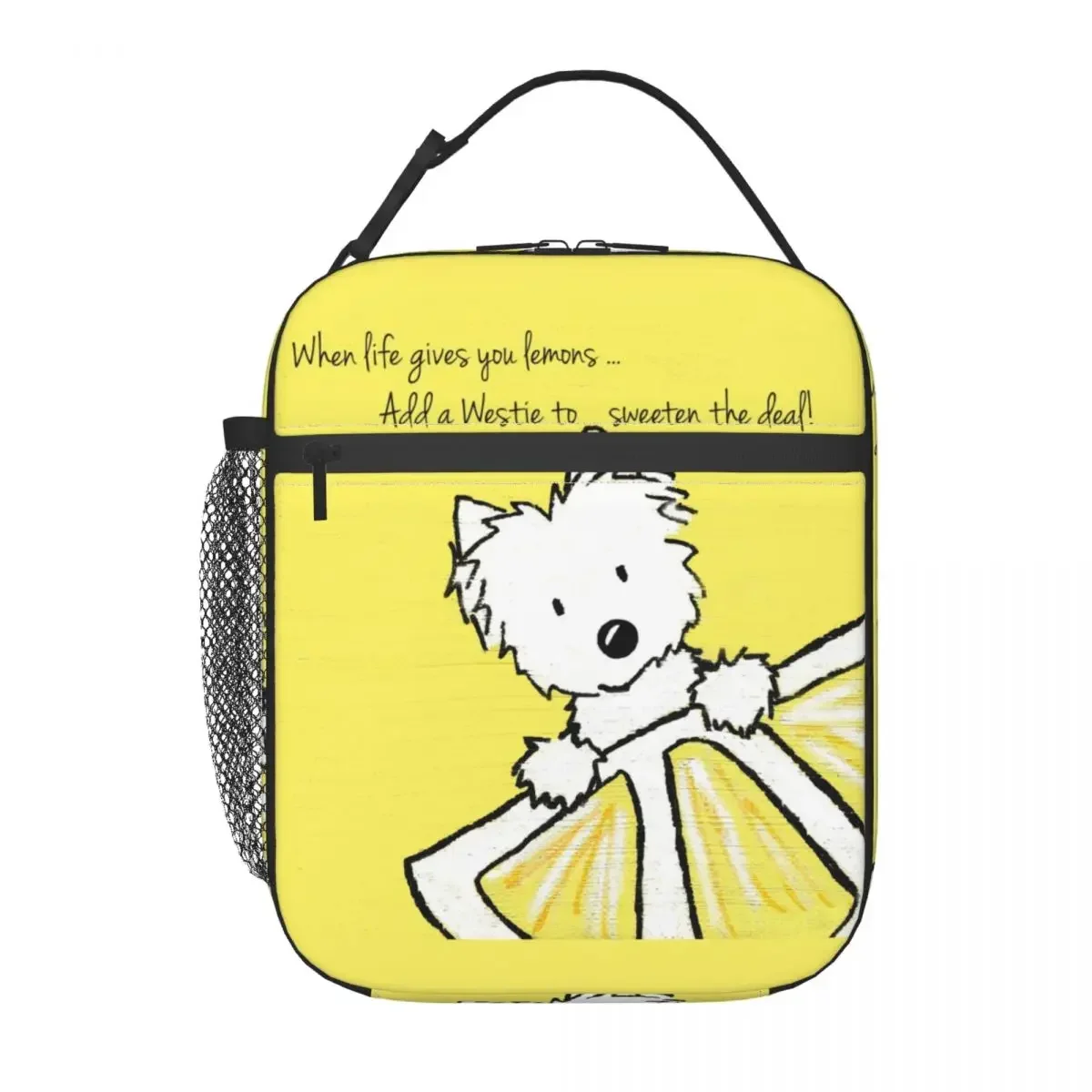 Life Lemons Westie Dog Portable Lunch Boxes Leakproof West Highland White Terrier Cooler Thermal Food Insulated Lunch Bag Kids