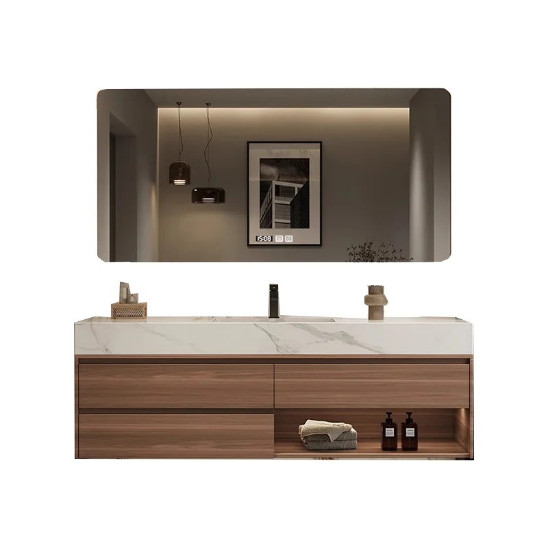 

Высококачественная каменная плита, бесшовная керамическая раковина, шкаф для ванной комнаты, комбинированный умный ручной умывальник, бассейн