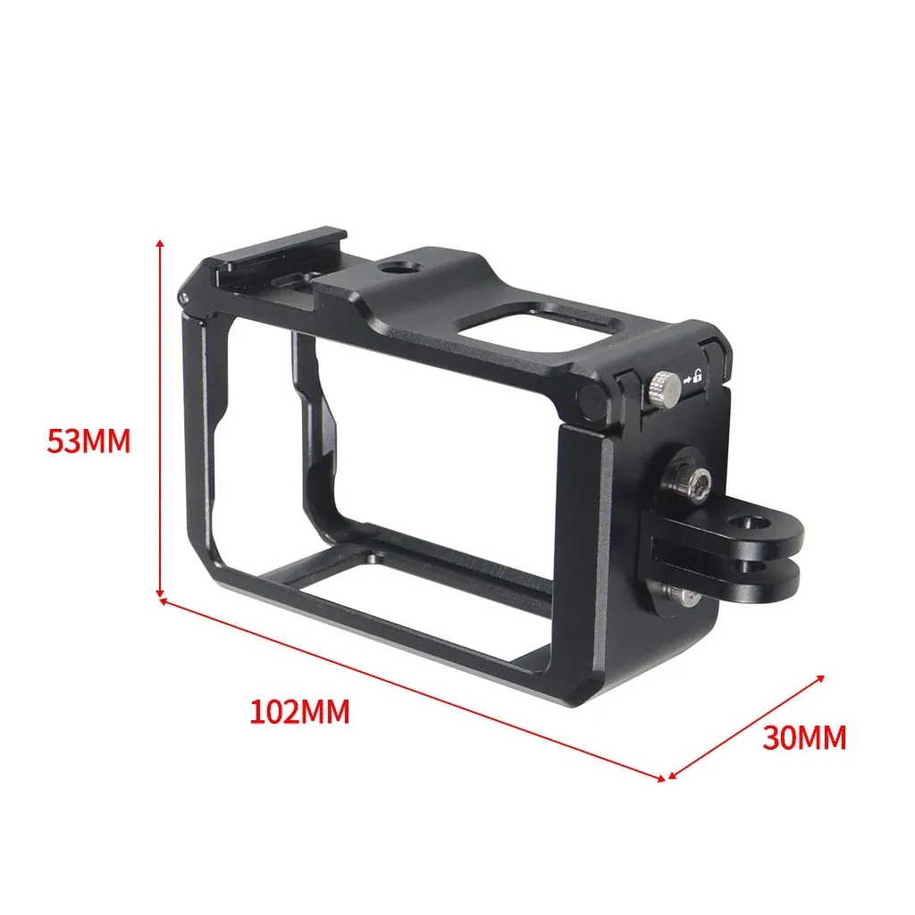 حافظة ملحقات من الألومنيوم لـ DJI Osmo Action 3 4 كاميرا جبل الإسكان الإطار حامي قذيفة قفص محول لقاعدة مخلبين