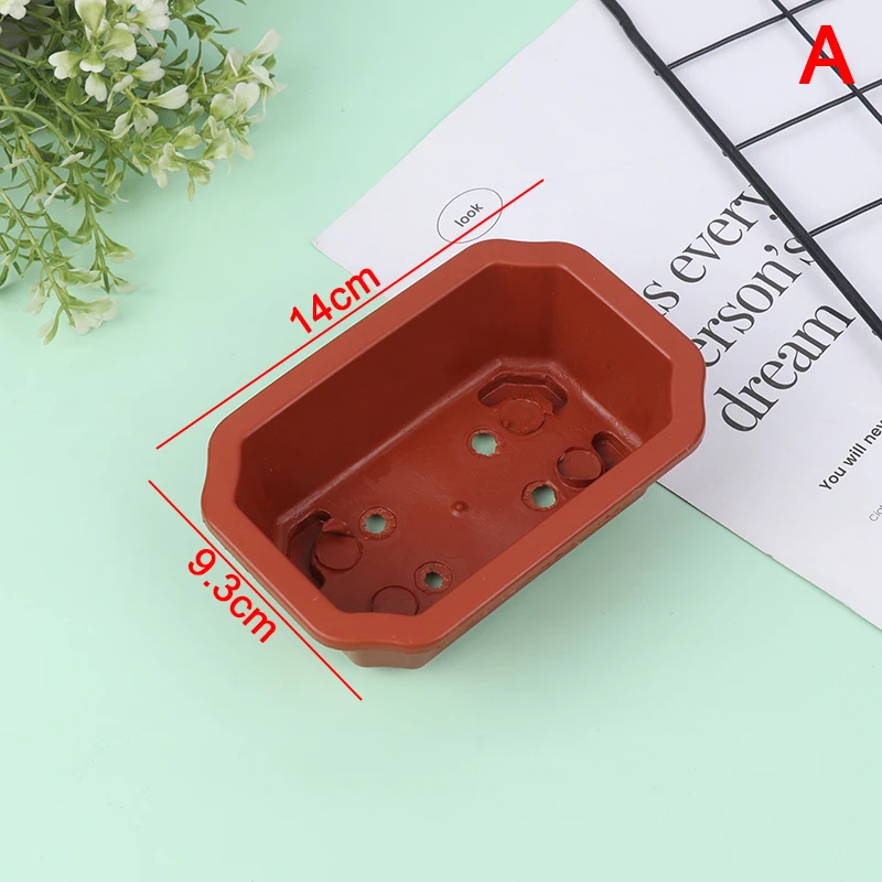 Bonsai Pots Vintage Plastic Bonsai Plants Growing Pot Rectangular Classical Bonsai Pot Cactus Pot Flower Pot Gardening Pot