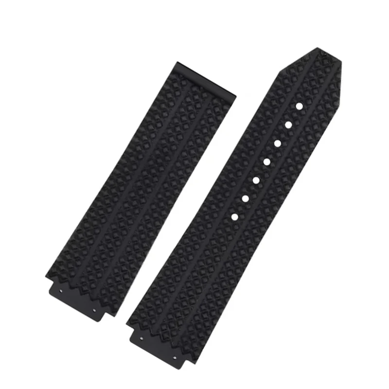 Silicone Watch Strap for HUBLOT Classic Fusion Universe Big Bang Series Men Women Vertical Stripe Road Bracelet 25*19mm 24*17mm