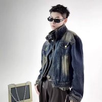 Retro Short Motorcycle Jacket for Men And Women Spring Autumn High Street Style Denim Jacket Couple's Fashion Brand Outerwear