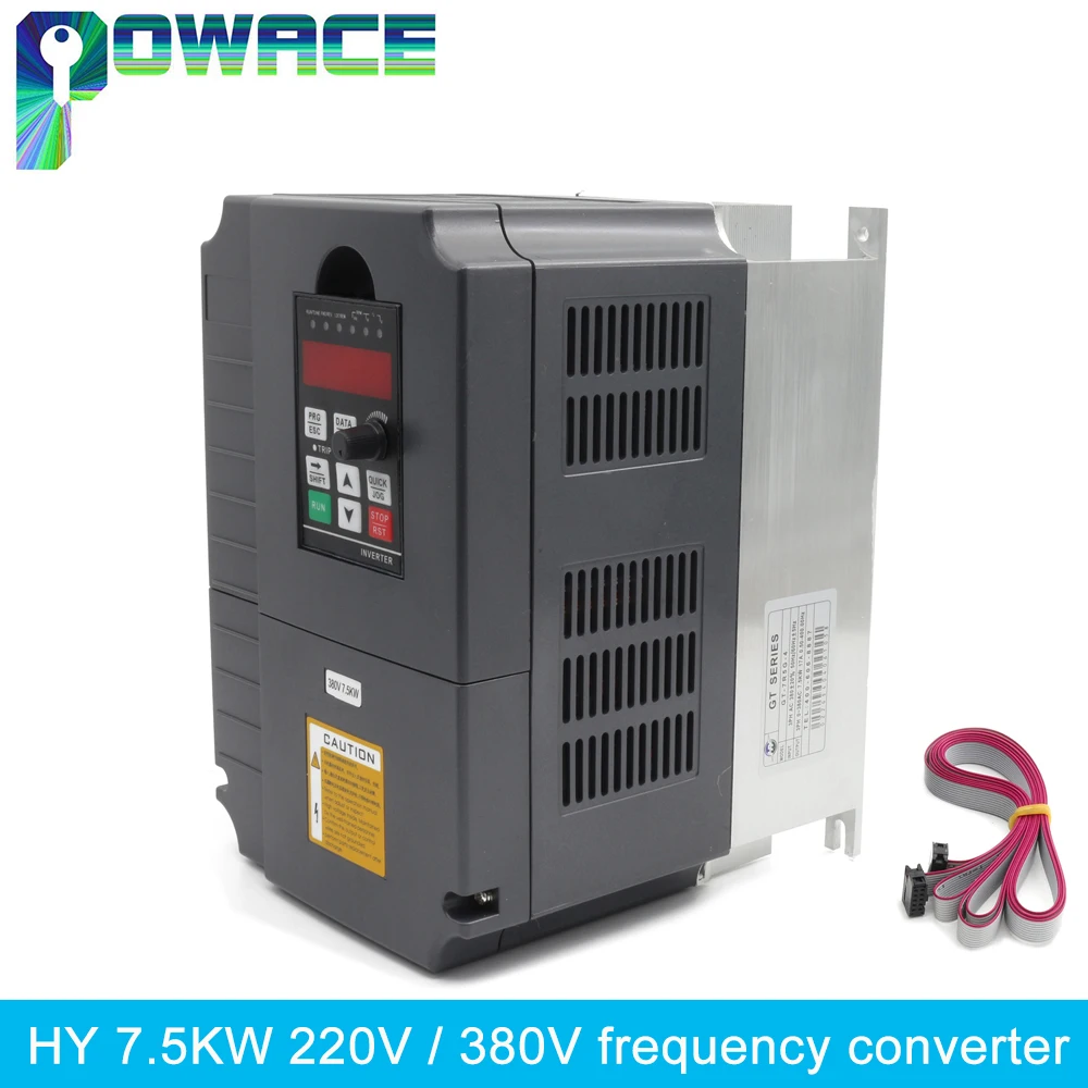 7.5KW GT HY HUANYANG 220v/380v Inverter CNC Spindle speed control Variable Frequency Drive 0-400Hz 3P output 1HP or 3HP Input