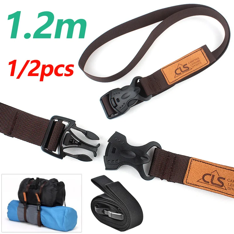 120cm 135cm Travel Tied Belt 1/2pcs Hiking Travel Cargo Storage Belt Luggage Buckle Tie Down Luggage Lash Belt Tie-Down Strap