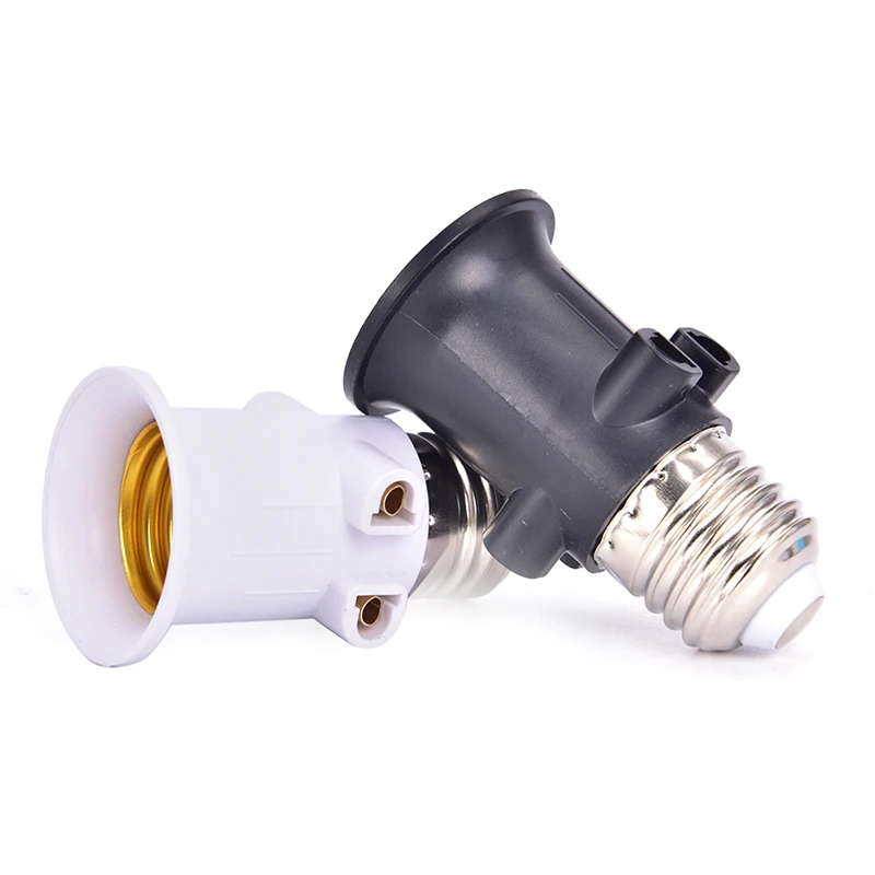 1 PCS AC100-240V 4A PBT Fireproof E27 Bulb Adapter Lamp Holder Base Socket with EU Plug White and Black Bulb Holder