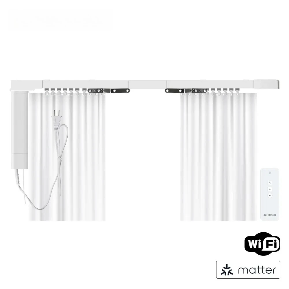 Matter Over WiFi Electric Curtain Smart Motorized Track Kit Support HomeKit SmartThings Alexa Google Home APP Control