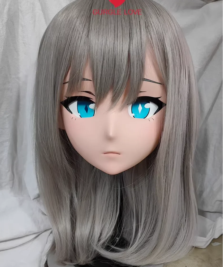 (GLb0346)Customize Character Female Girl Resin Half Head Crossdress Cosplay Japanese Anime Role Kigurumi Mask With Eyes And Wig