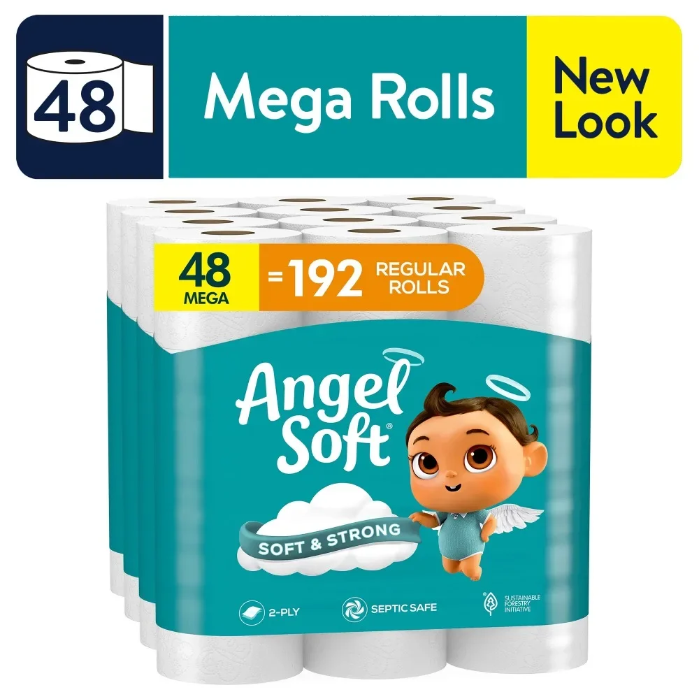 

48 Mega Rolls, Soft and Strong Toilet Tissue Soft and Strong. Simple.