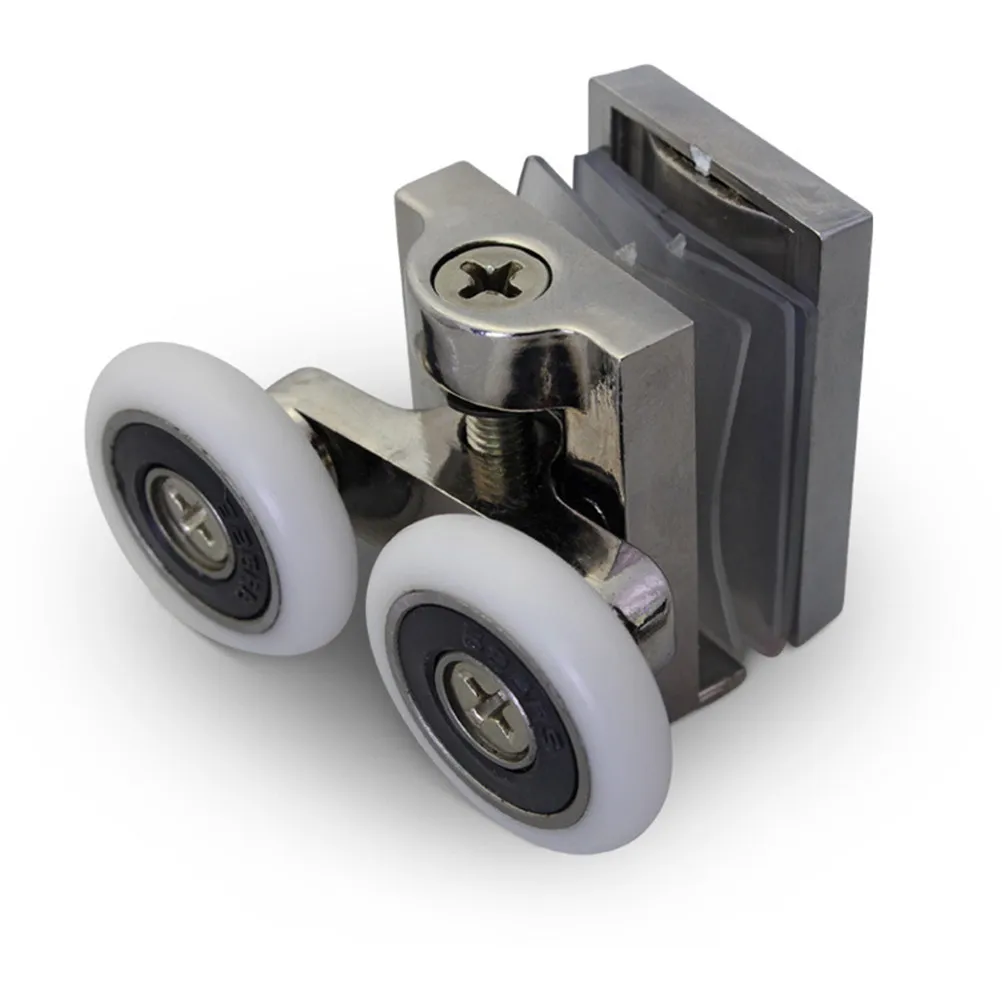 4Pcs Shower Door Rollers Set Stainless Steel Bearing Balls Zinc Alloy Rustproof Smooth Slide Bathroom Door Replacement Wheel