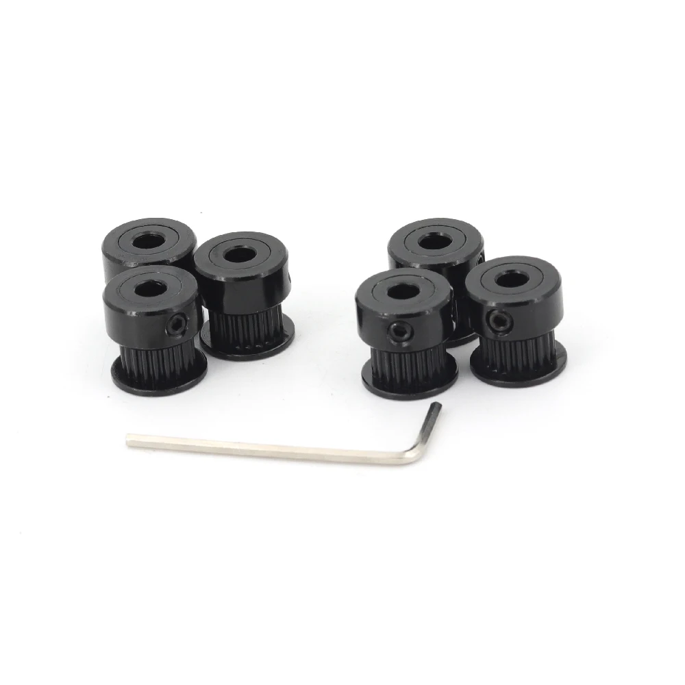 5pcs Black 16 teeth 2MGT 2GT Timing Pulley Bore 5mm small backlash for 2M GT2 Open Synchronous belt width 6mm 16Teeth 16T VORON