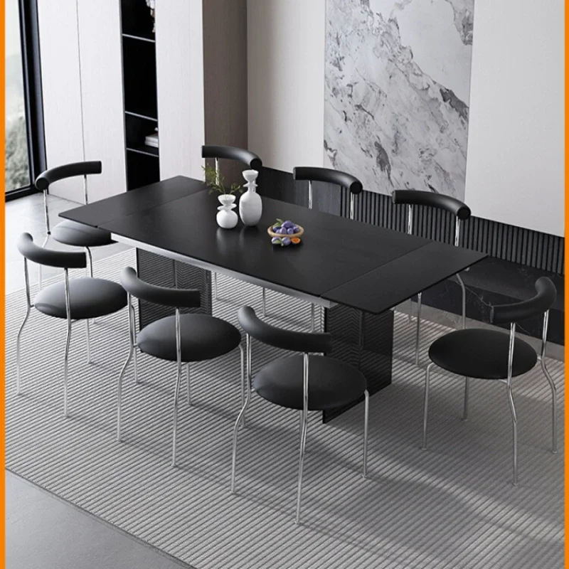 

Slate dining table Household suspended acrylic rectangular small apartment simple retractable dining table