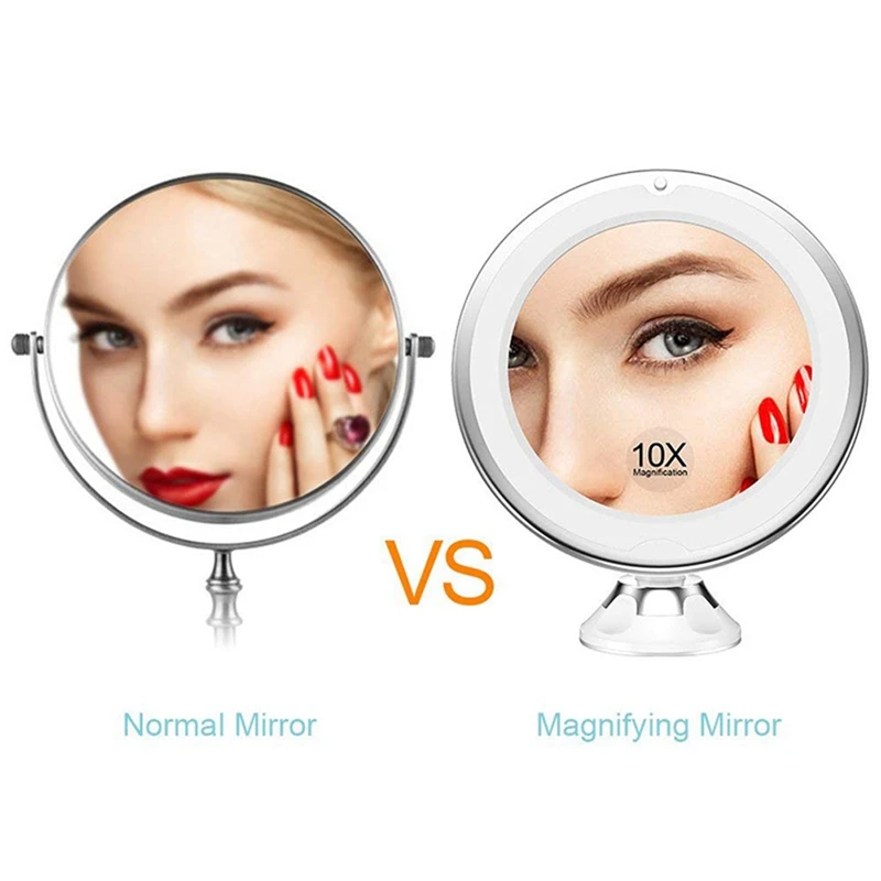 10X Magnifying Mirror With Light Makeup Mirror With Lights Dimmable LED Makeup Mirror For Bathroom Bedroom, Hotel