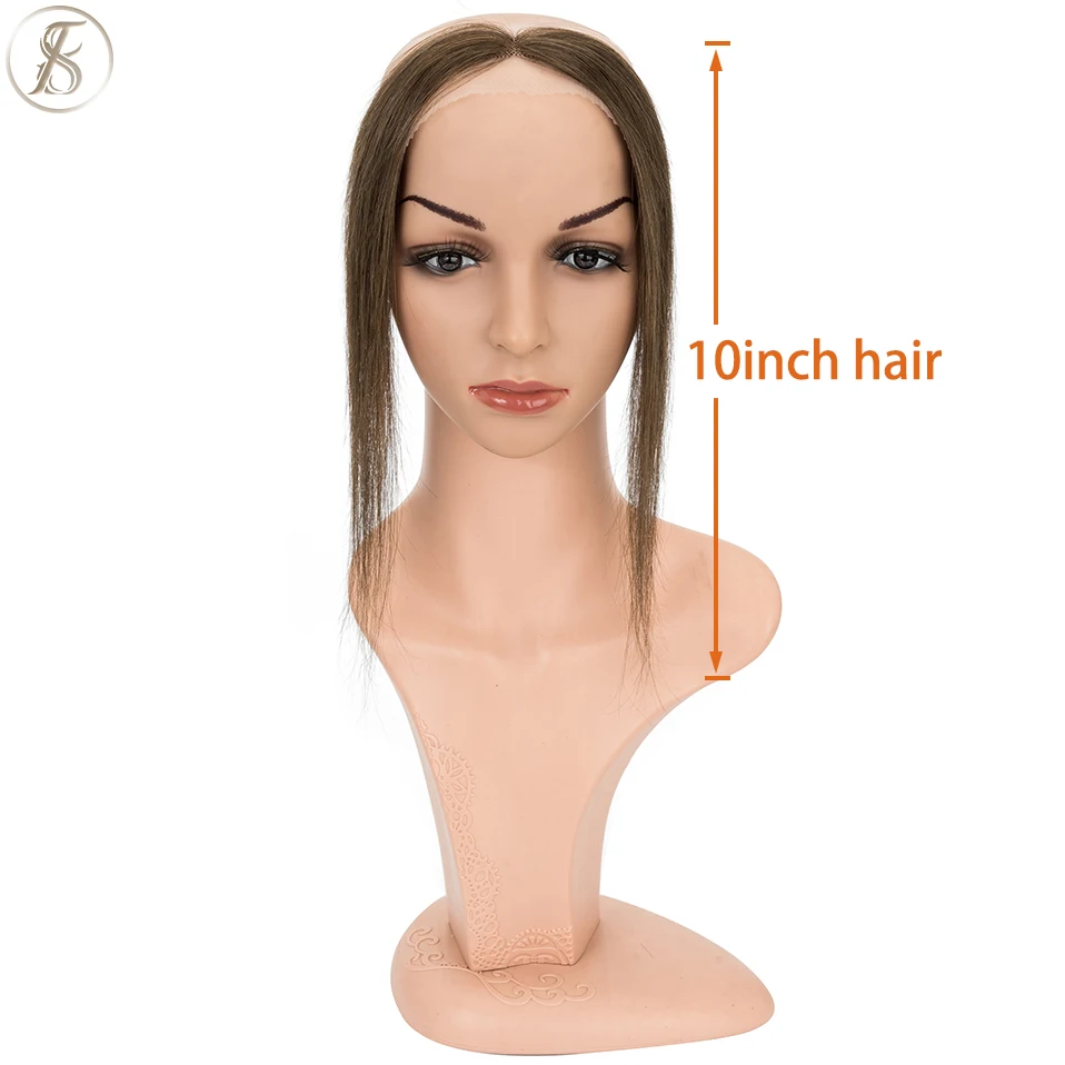 TESS Damen-Topper, Echthaar, 25,4 cm, natürlicher Haaransatz, Haarpflaster, Haarausfall, Handhaken, Spitze, einzelnes Knotenhaar, unsichtbares Haarteil – Detail 2