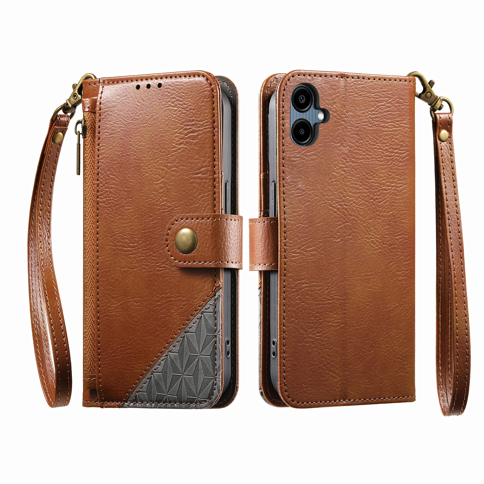 

Чехол-кошелек из кожи с цветными вставками и слотом для карт для Samsung Galaxy A05s A31 A51 A71 A25e A05 4G 5G, защита от падений