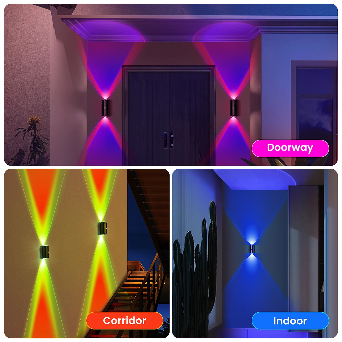 1PC/2PCS / 4PCS Wiederaufladbare LED Nacht Lichter mit Motion Sensor Wand Lichter, RGB Gradienten Umgebungs licht, Dimmbare Innen Lampen,