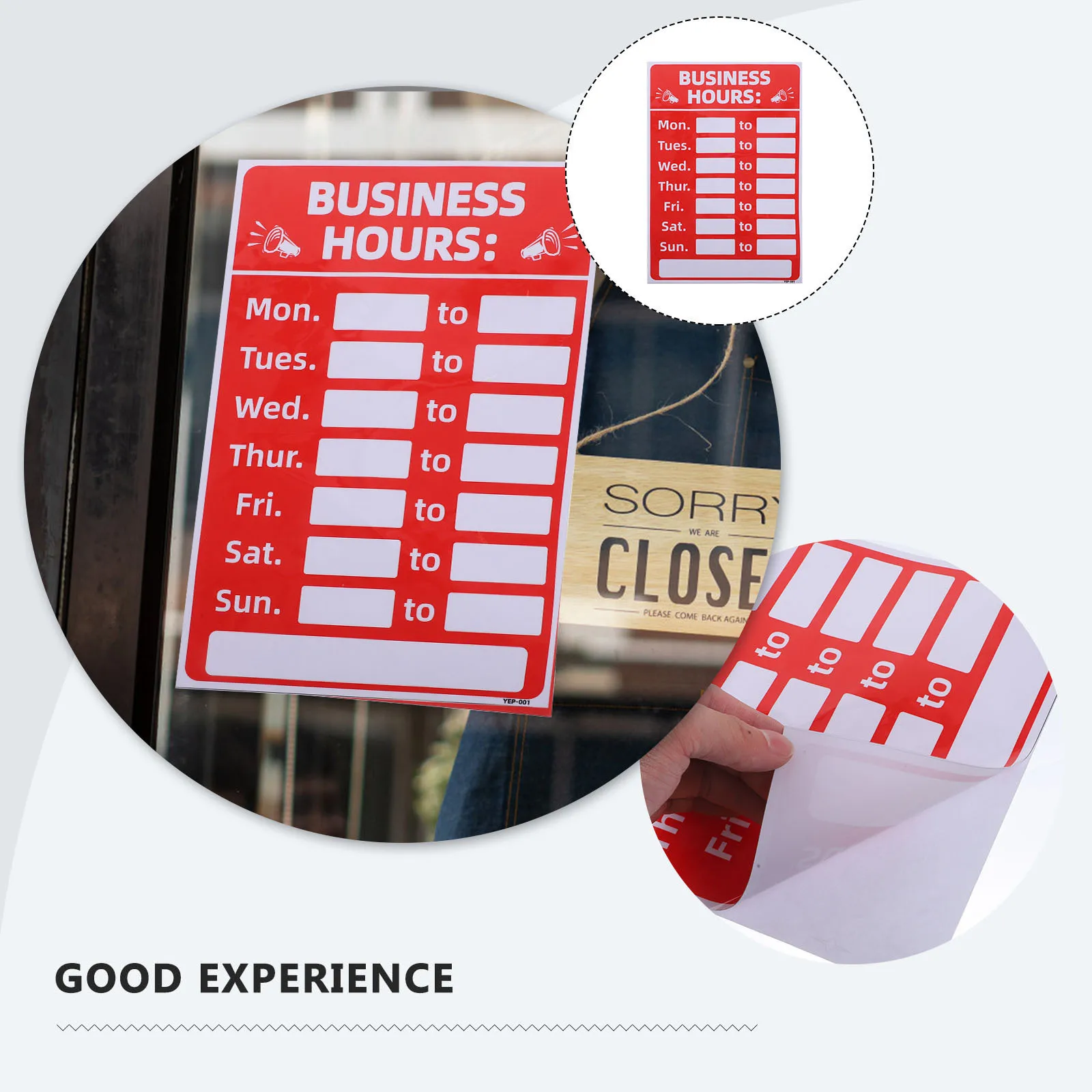 สติ๊กเกอร์เปิดร้าน PVC กันแดด กันน้ำ ป้ายธุรกิจสำหรับร้านกาแฟ ป้ายเวลาทำการ ป้ายเปิดร้าน