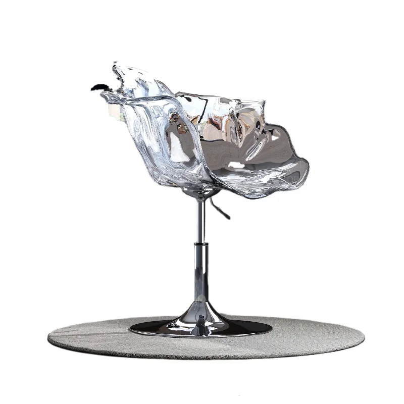

Light luxury high-end dining chair home designer acrylic rotating backrest