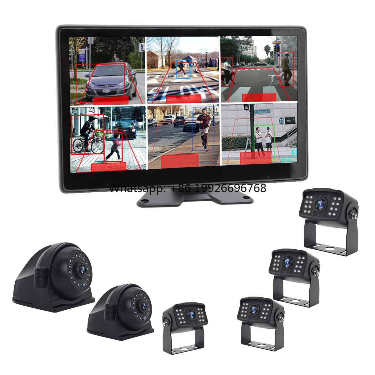 

6 CH AI IP68 Waterproof True Color Night Vision 10.1 Inch Touch Screen Car Truck DVR for Fleet Management