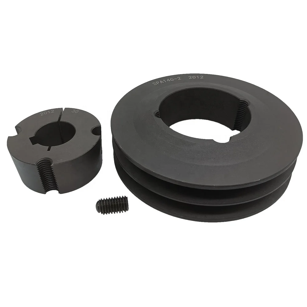 Steel 2 Grooves Taper Bush V Belt Pulley Wheel SPA-2