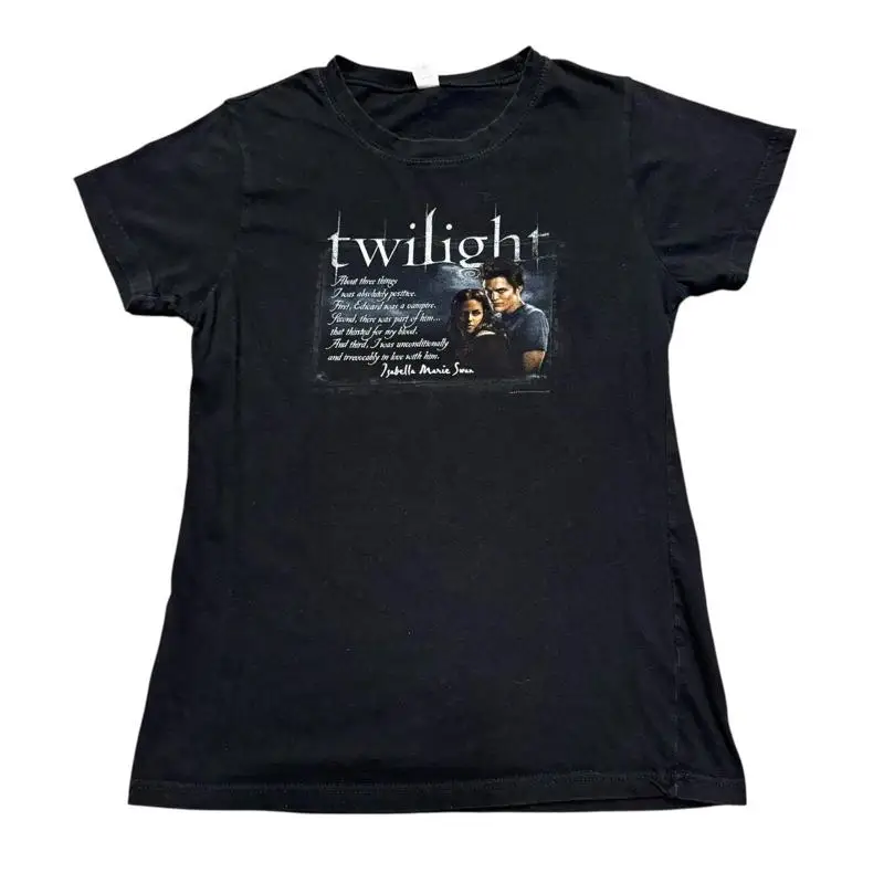 

Винтажная рубашка Y2K, женская рубашка XL Twilight Bella Edward Quote, промо-рубашка из фильма, редкая