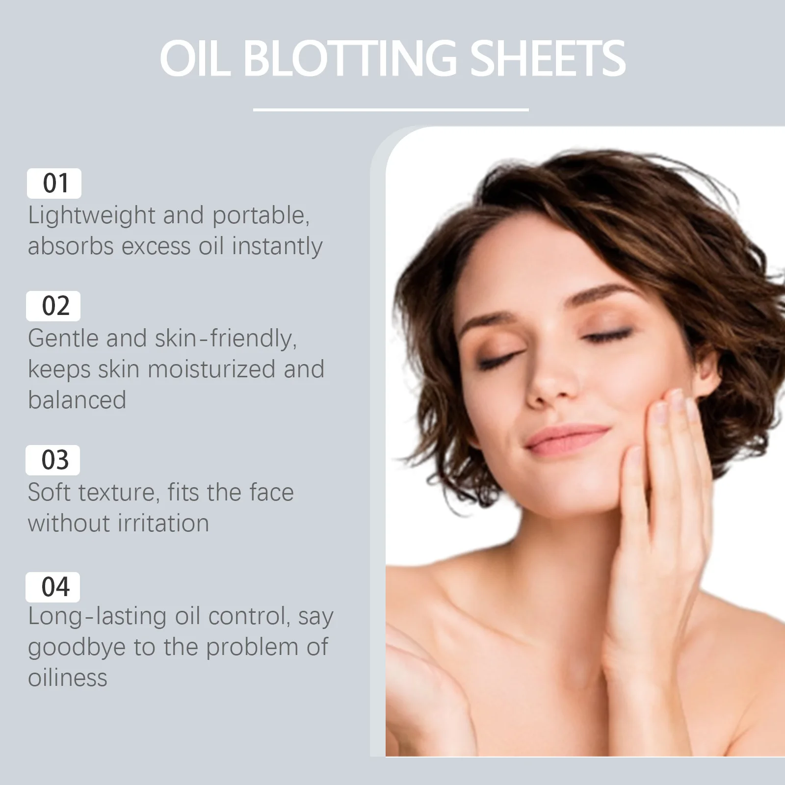 100pcs Bamboo Charcoal Oil Blotting Paper Facial Oil Absorbing Sheets Matte Face Oil Control Portable & Gentle for Oily Skin
