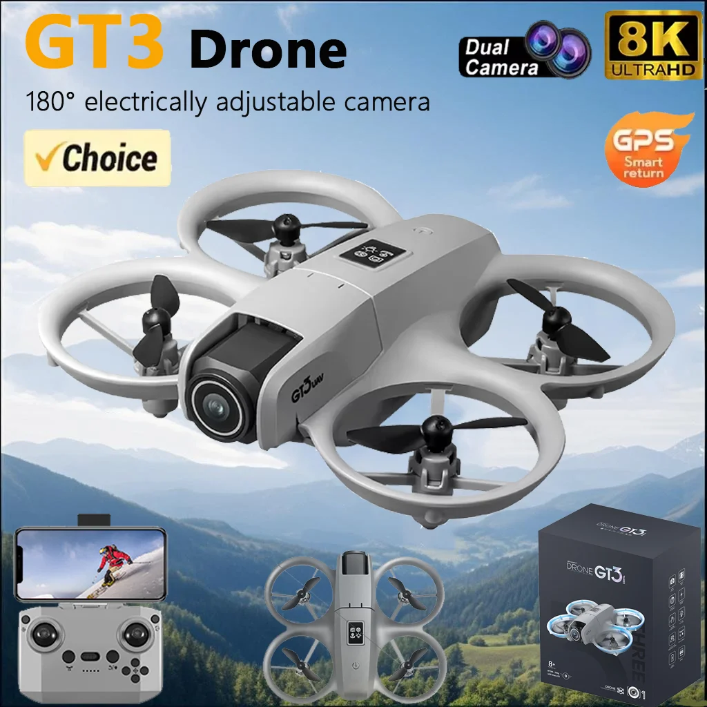 オリジナルgt3-8k-gpsプロフェッショナルrcドローン-空撮-ラジコン飛行機-5g-hdデュアルカメラ-クアッドコプター-おもちゃ-uav-ギフト