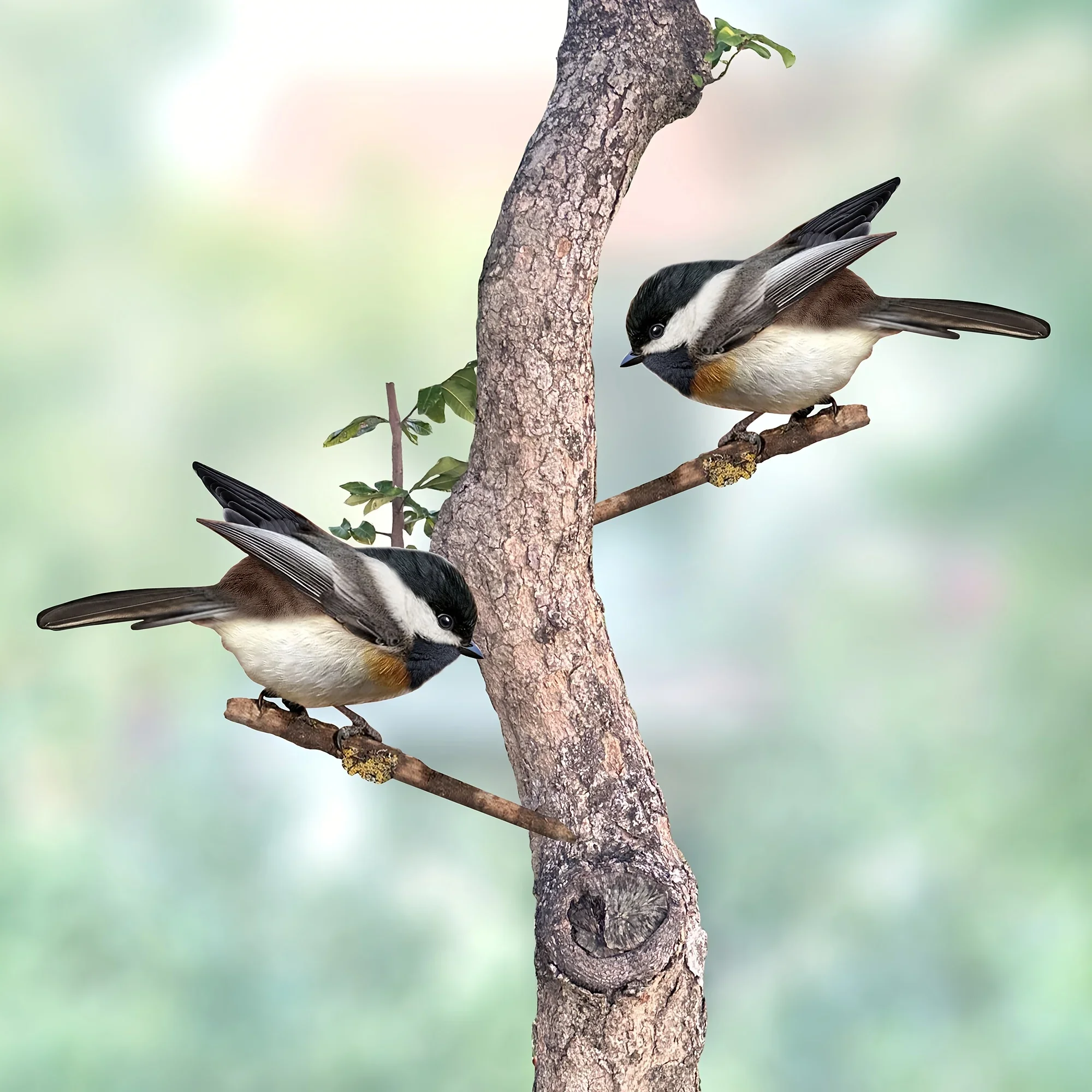 Garden Tree Decoration Bird, Double-sided Colorful Metal Bird, Outdoor Wall Decoration, House Decoration