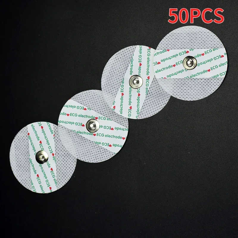 

50pcs Non-woven ECG Electrode Pads ECG Electrodes Medical Disposable Electrode Patch EKG Accessories