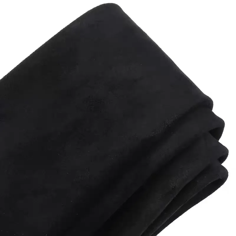 Material de cuero artesanal hecho a mano de piel de vacuno de gamuza, adecuado tanto para zapatos y bolsos, cuero de gamuza dividido negro de doble cara