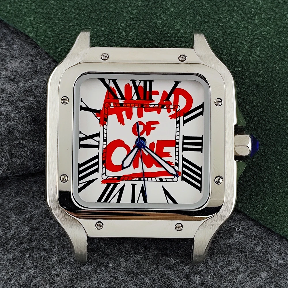 حار بيع سانتوس حالة الفولاذ المقاوم للصدأ ساعة أوتوماتيكية للرجال شعار مخصص الاتصال الهاتفي NH35 ساعة يد تعمل بالحركة الملحقات