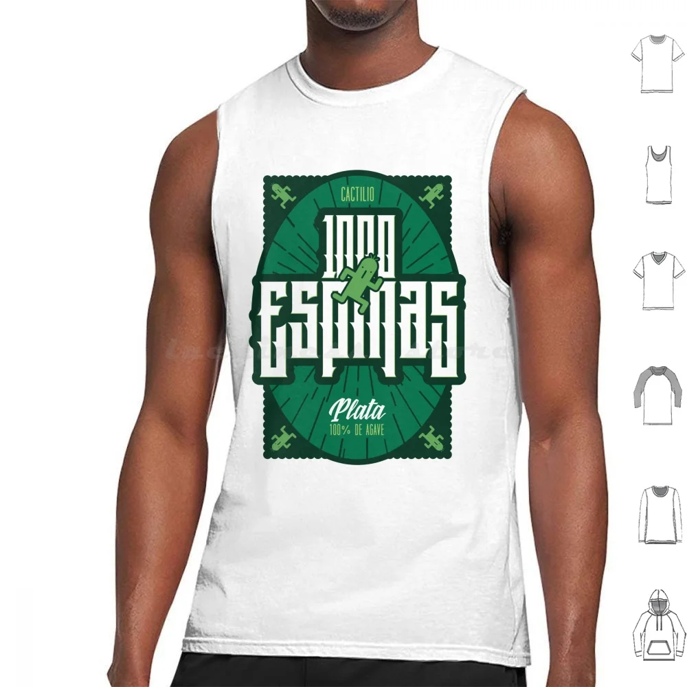 Mil Espinas Tequila | Final Fantasy Tank Tops Vest Sleeveless Cactuar Cactilio Tequila Plata Final Fantasy Geek Nerd Video