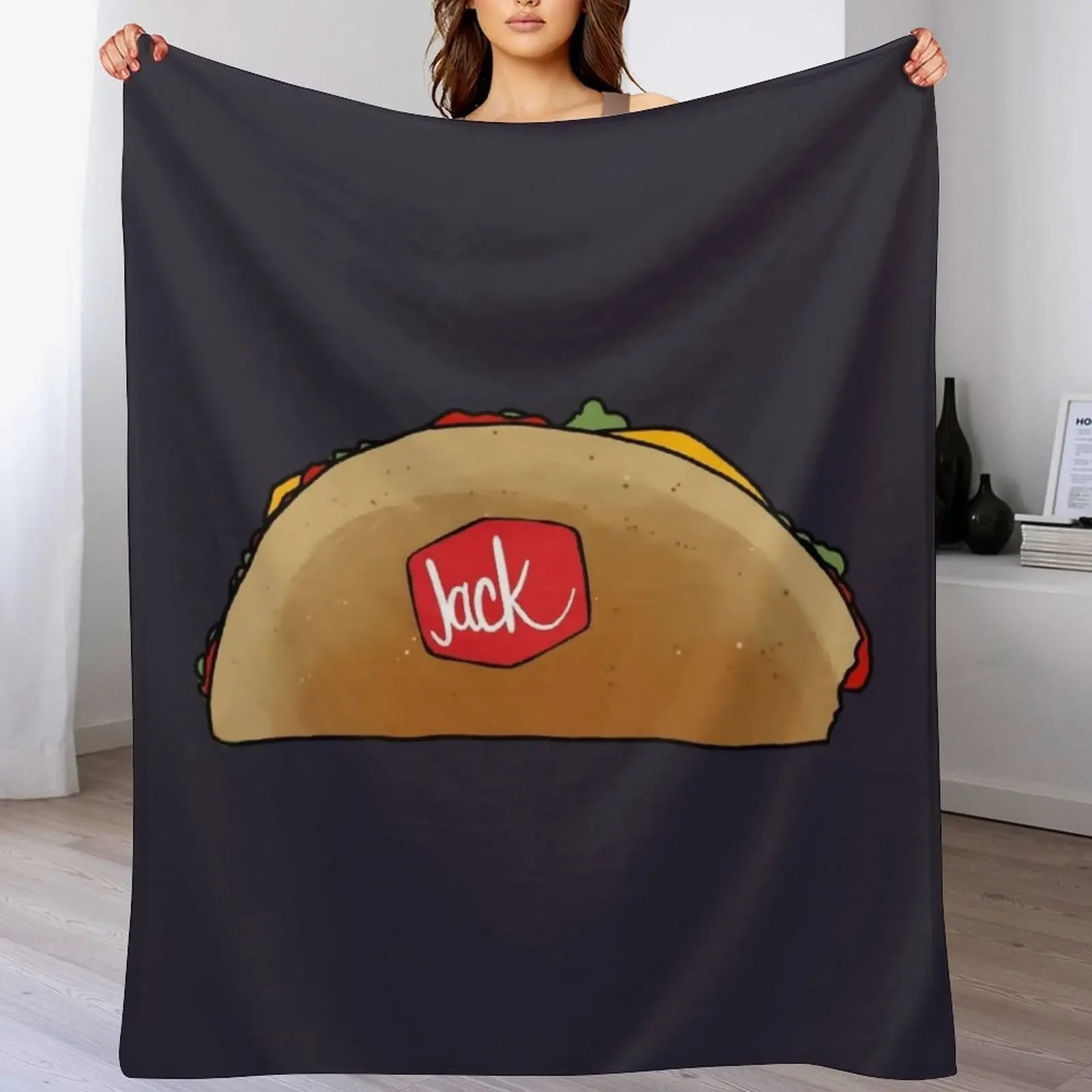 

Jack in the box tacos Throw Blanket Weighted Flannel Fabric for sofa Thins Blankets
