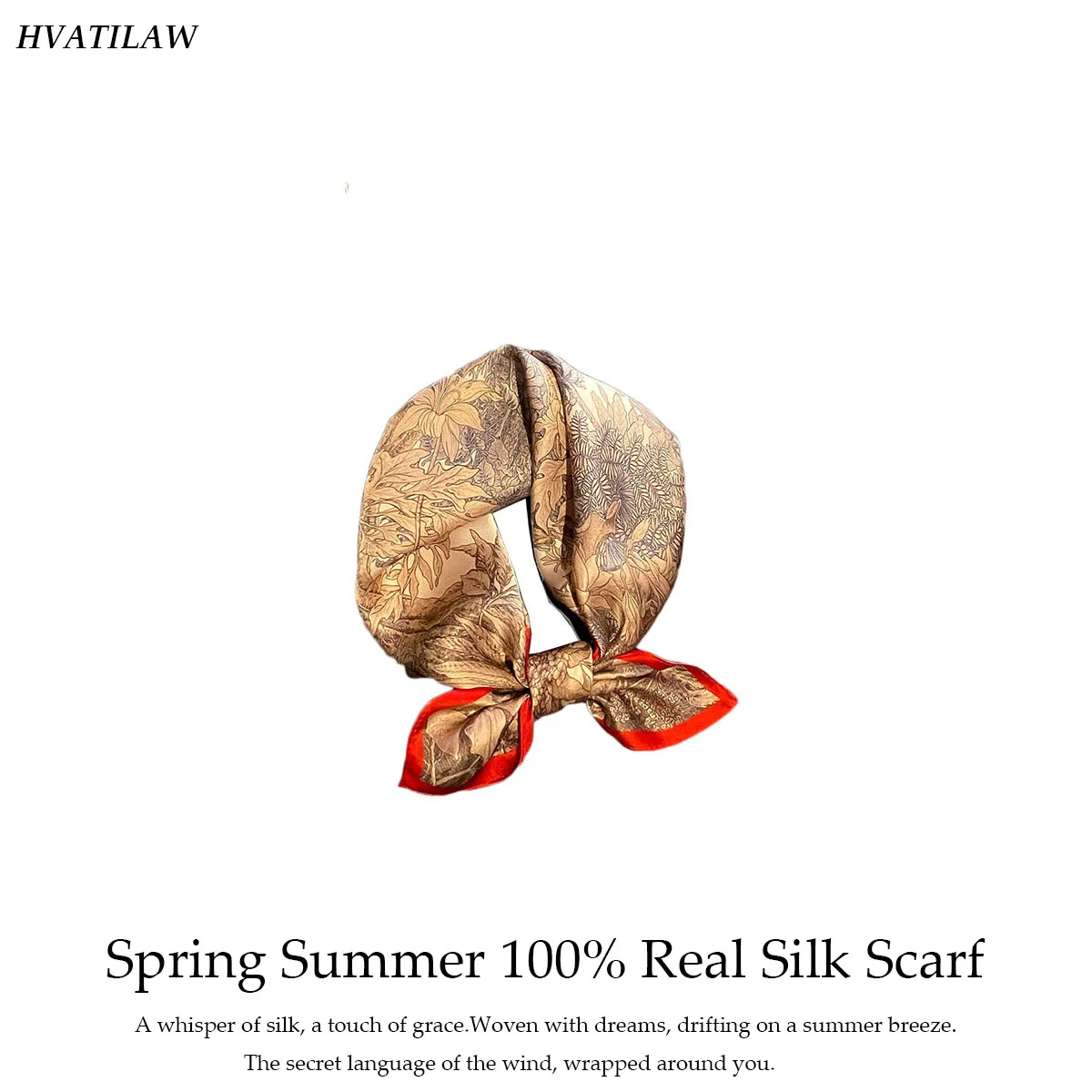 

Новинка 2026: 100% натуральный шелковый платок для женщин, шейный платок, бандана, квадратный платок 53 см, повязка на голову, хиджаб, шарф с принтом, пончо, пашмина, буфанда