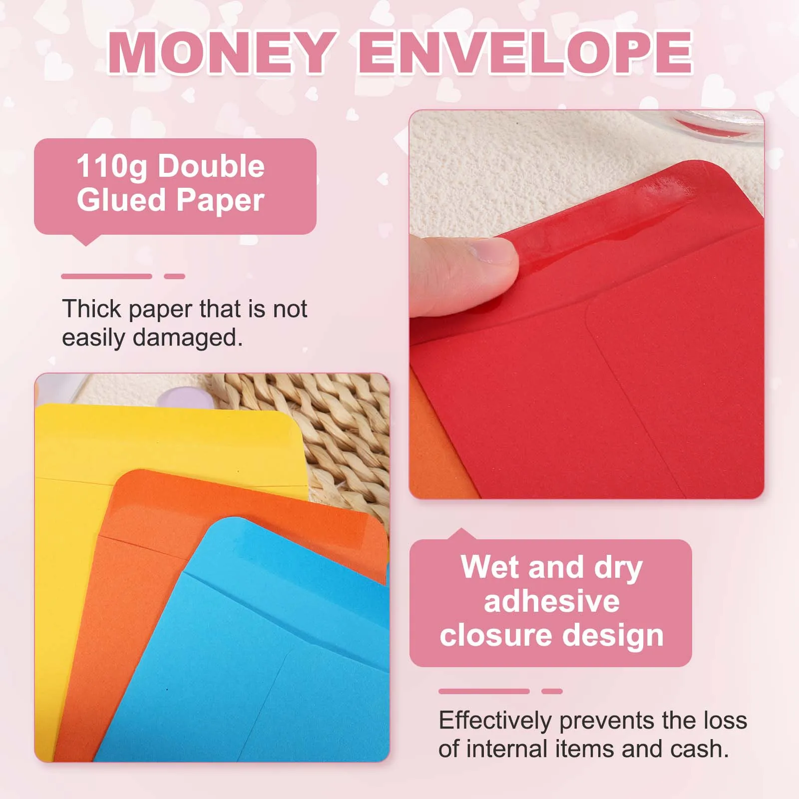 200Pcs 16.5x8.89cm Money Envelope Cash Envelopes Money Holder Bags Budgeting Saving Challenge Letter for Gift Checks Ticket Card
