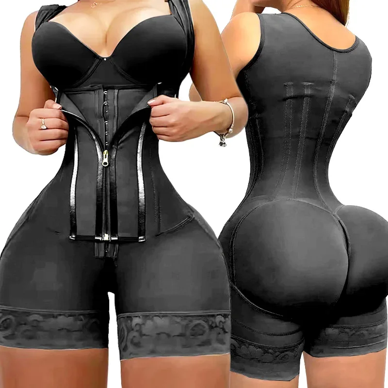 AfruliA Fajas Colombianas Girdles Shapewear Abdomen Control Body Shaper High Compression Waist Trainer Slimming Bodysuits Corset