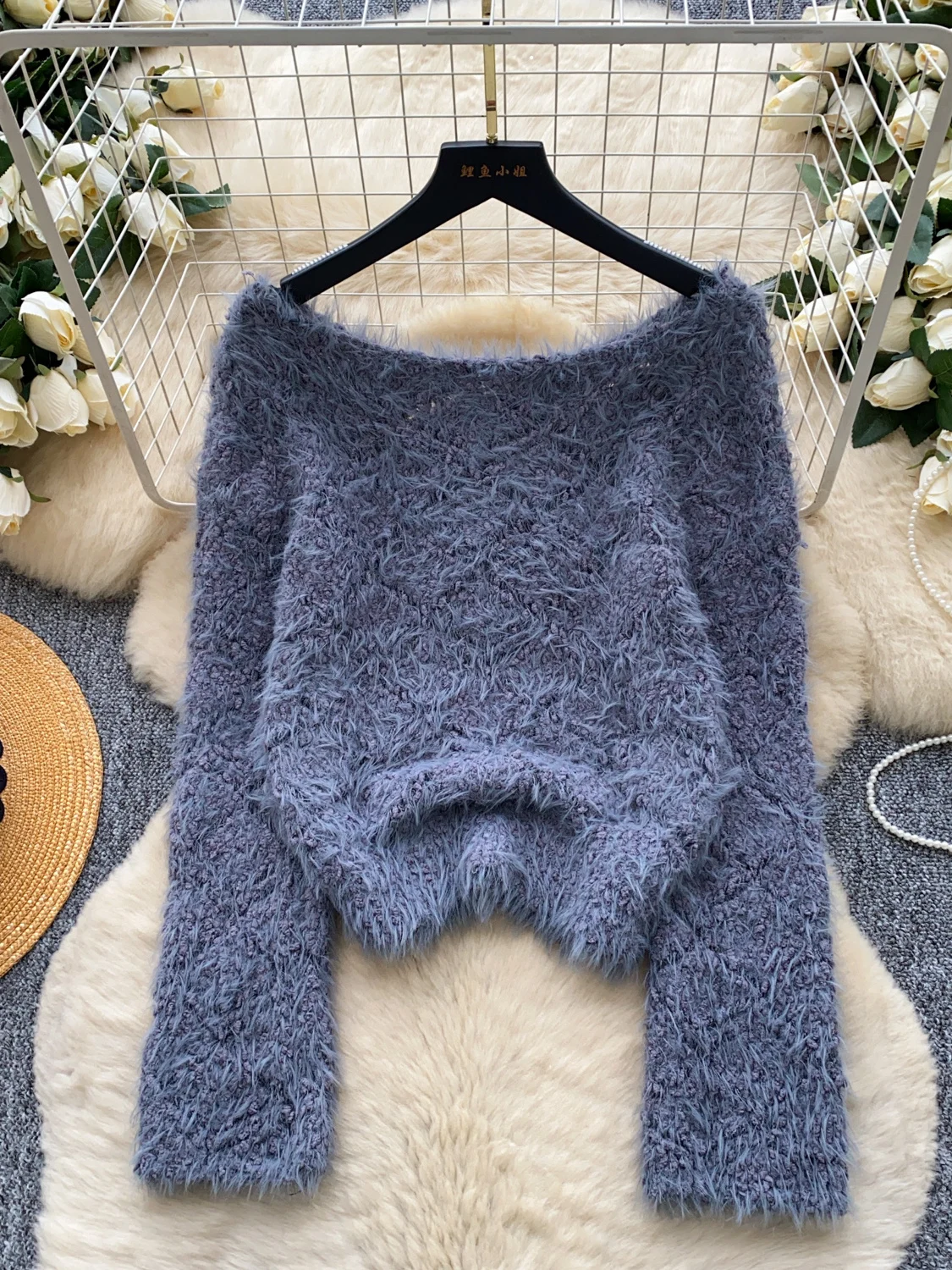 

2026 New Spring Autumn Women O-neck Long Sleeve Knitted Pullover Rhombus Hollow Out Crochet Solid Color Sweater Tops