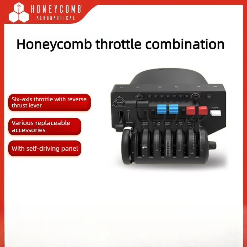 Honeycomb Aeronautical Throttle Quadrant 6‑Axis Reverse Thrust Throttle Autopilot Panel For MSFS 2020 X‑Plane Flight Simulator