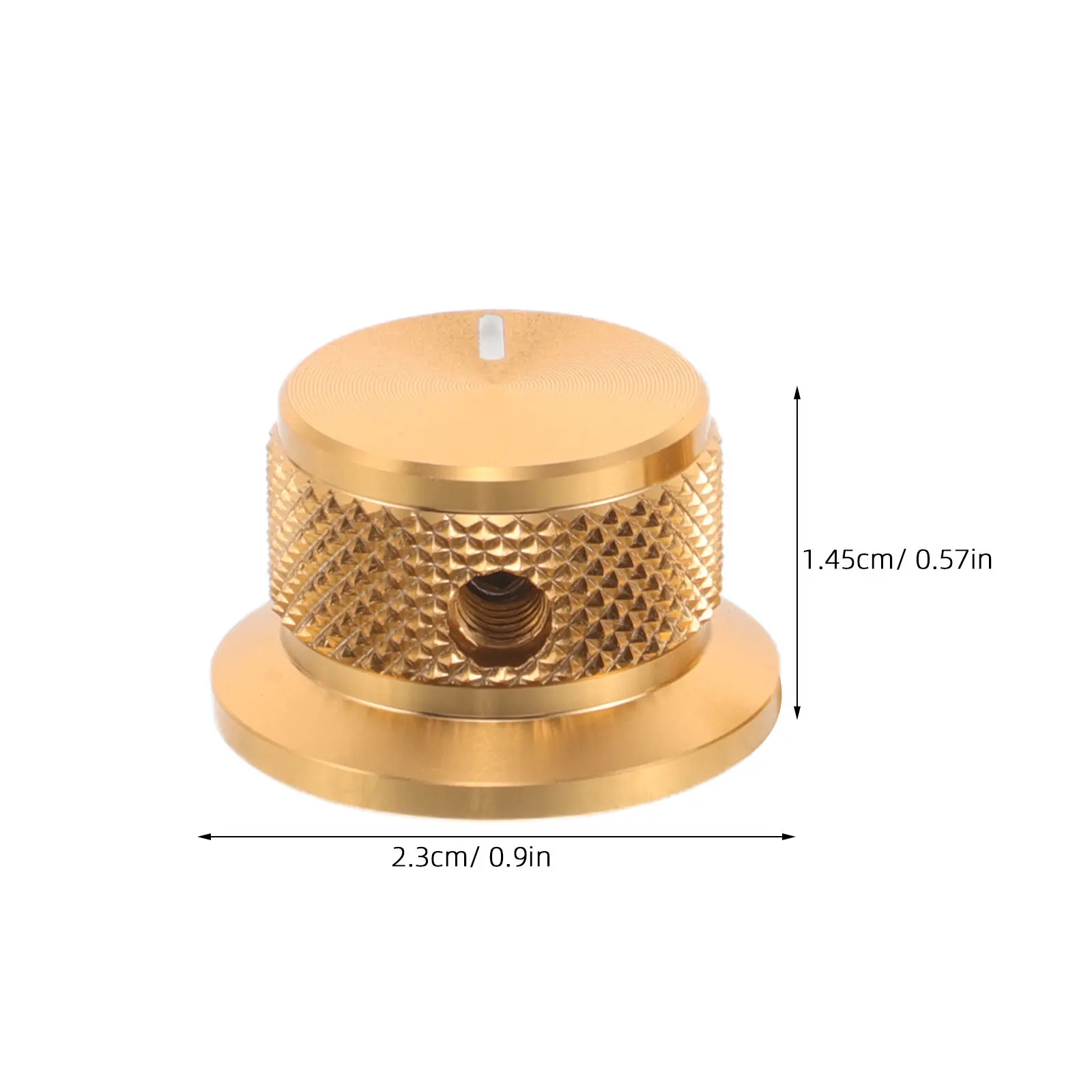 2Pcs Aluminum Volume Knobs Golden Metallic Finish Smooth Rotary Control for Guitar Potentiometer Caps Audio Equipment Mixer