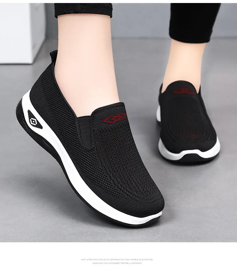 Large Size Women's Casual Shoes Soft Soled Flat Bottomed Middle-Aged And Elderly Mothers' Comfortable Footwear