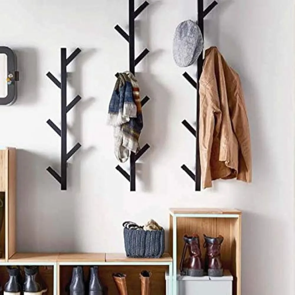 

Coat Rack & Hat Rack Modern Design Wall Mounted Stylish (Black)