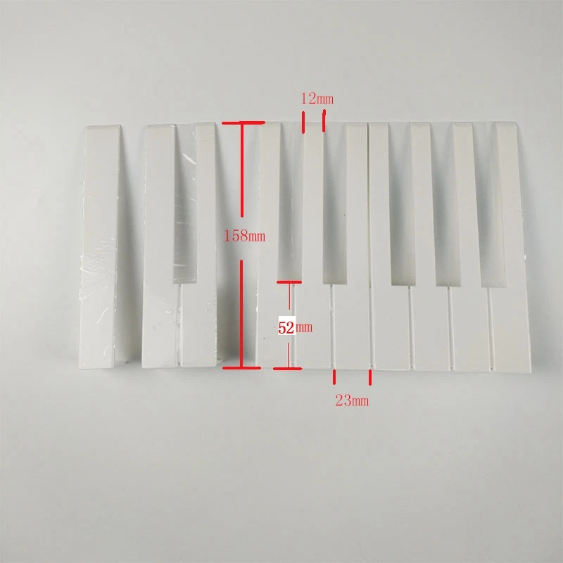 

【black huodong】52Pcs/Lot Piano Accessories White Piano Keytop Repair Parts for Piano(5.1mm)