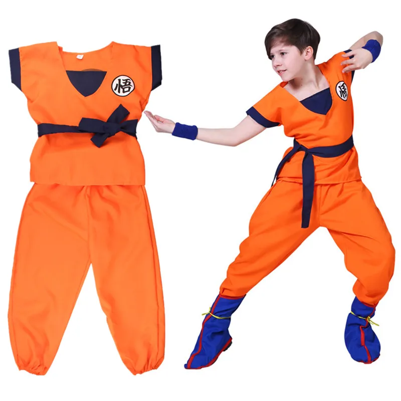 Classic Anime Kids Adult Set Goku Cosplay Costume supereroe Set Stage Performance Clothes for Halloween Kids