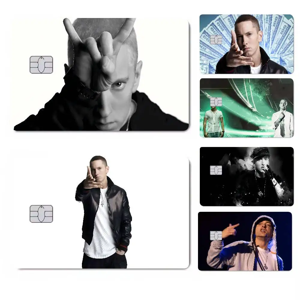 E-Eminem 4 Stück 1 Set Kredit-Debit-Karten-Aufkleber, Party-Aufkleber, Dekoration, wasserdicht, kleiner Chip-Karten-Hautaufkleber