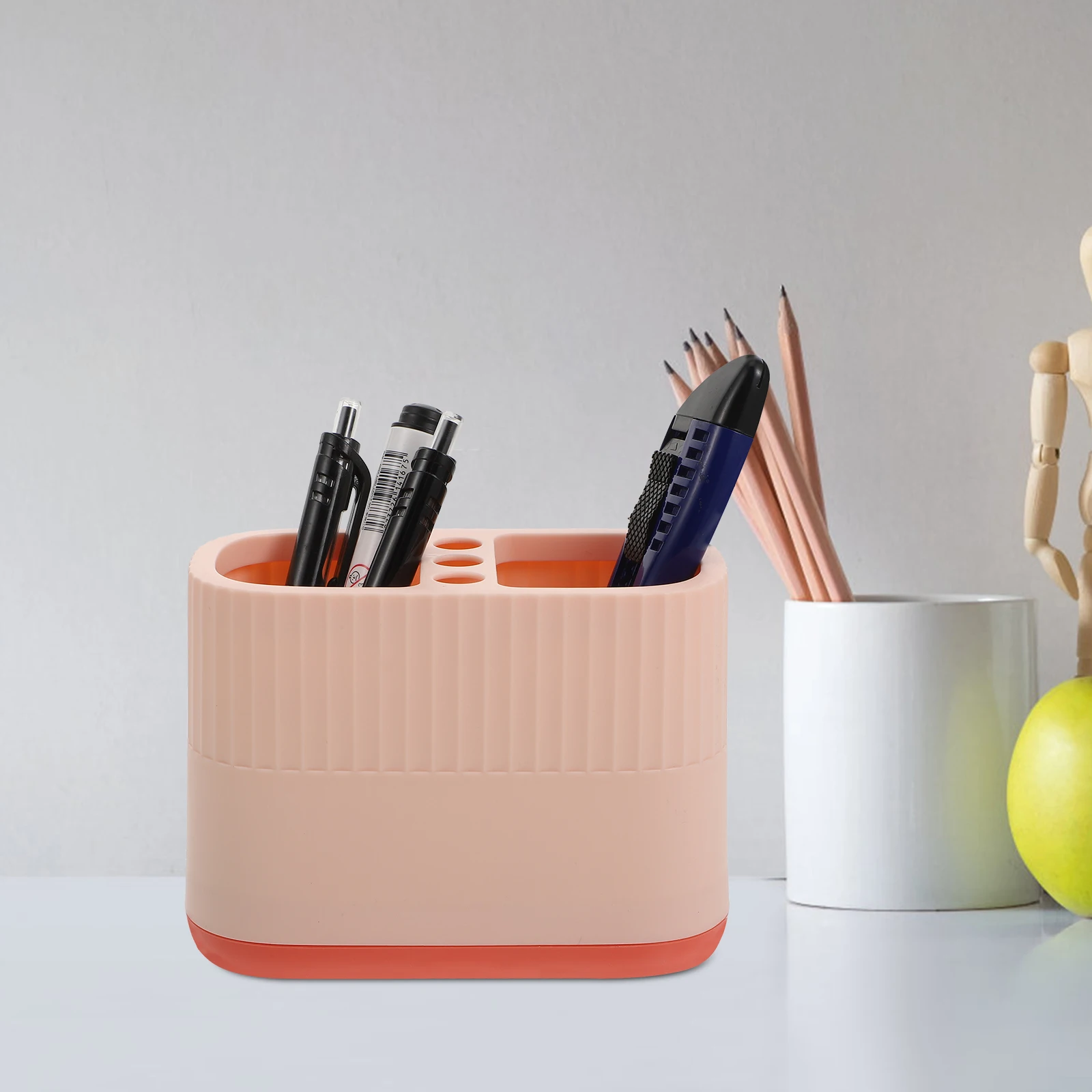 

2 Pcs Pen Holders Vertical Storage Boxes Green Pink Desk ganizers Multi functional Pencil Makeup Brush Holder Desktop Decor