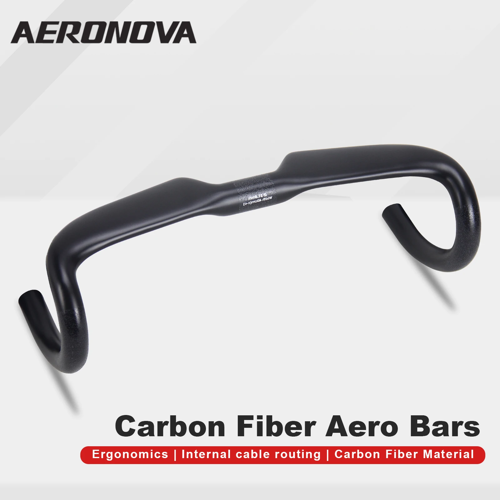 AERONOVA Carbon Handlebar 31.8mm Road Bike Aerodynamic Learning Inner Routing 400/420/440mm Bicycle Bars for Enhanced Cycling