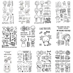 Turtles Boy Girl Clear Stamps Cutting Dies for DIY Scrapbooking Crafts Cards Making