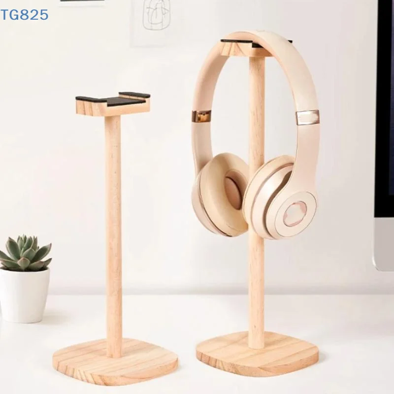 【AN】1pc Headphone Stand With Base Universal Headphone Stand Hanger Wooden Headset Storage Rack Multi-Function Detachable Stand