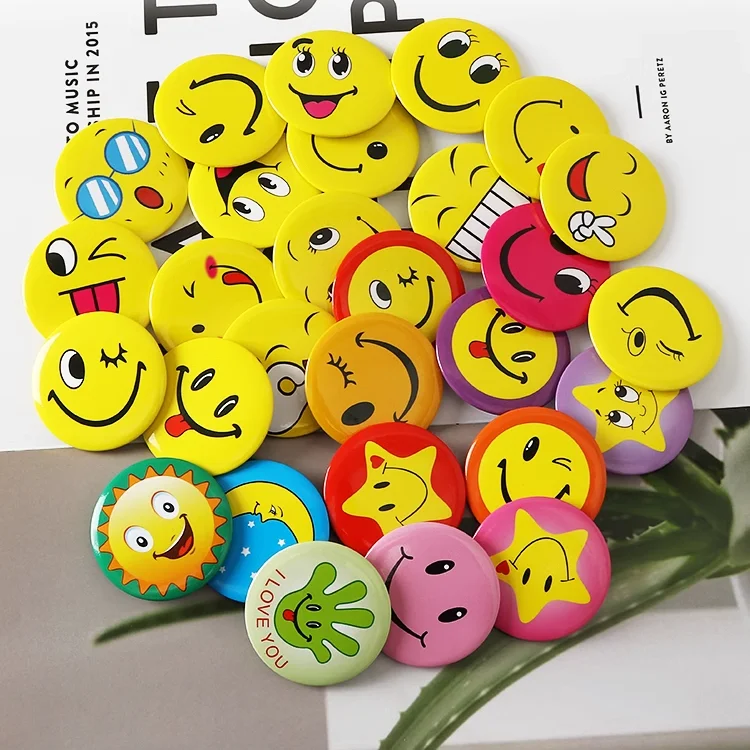 

40PCS/LOT,3cm(1.2 inch),Mix smile face brooches,Cloth pins,Students reward,Fashion button,Team logo,Goody bag.Cartoon badge.OEM